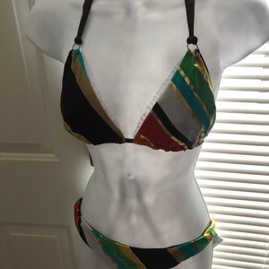 Striped Multicolor Bikini Set